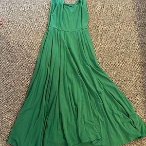 Reformation Green Sleeveless Midi Sundress